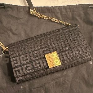 Givenchy 4G Embroidered Canvas Wallet on a chain